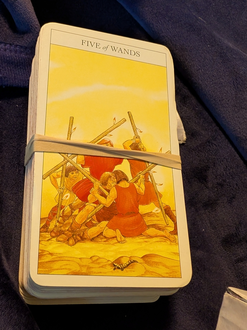 Tarot Card Deck - Five of Wands (Yellow/Orange)